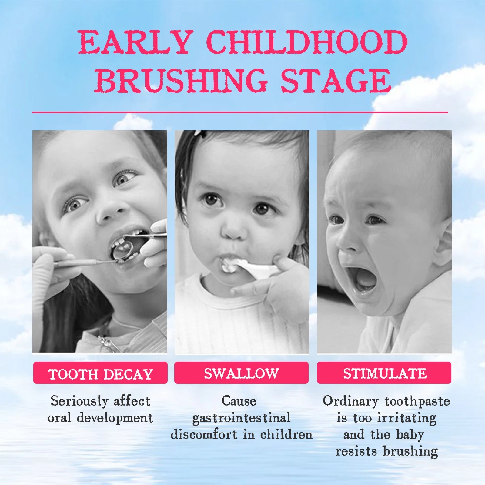 Children Toothpaste Probiotics Stain Removal Tooth Mousse Oral Cleaning Fruit Flavor Fresh Breath Kids Dental Care Toothpaste