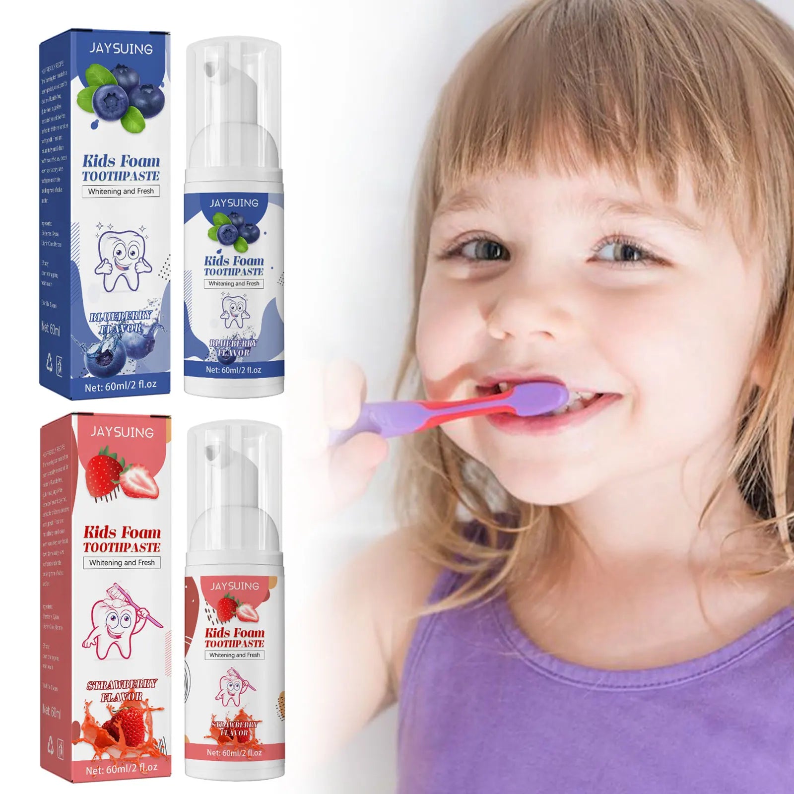 Children Toothpaste Probiotics Stain Removal Tooth Mousse Oral Cleaning Fruit Flavor Fresh Breath Kids Dental Care Toothpaste