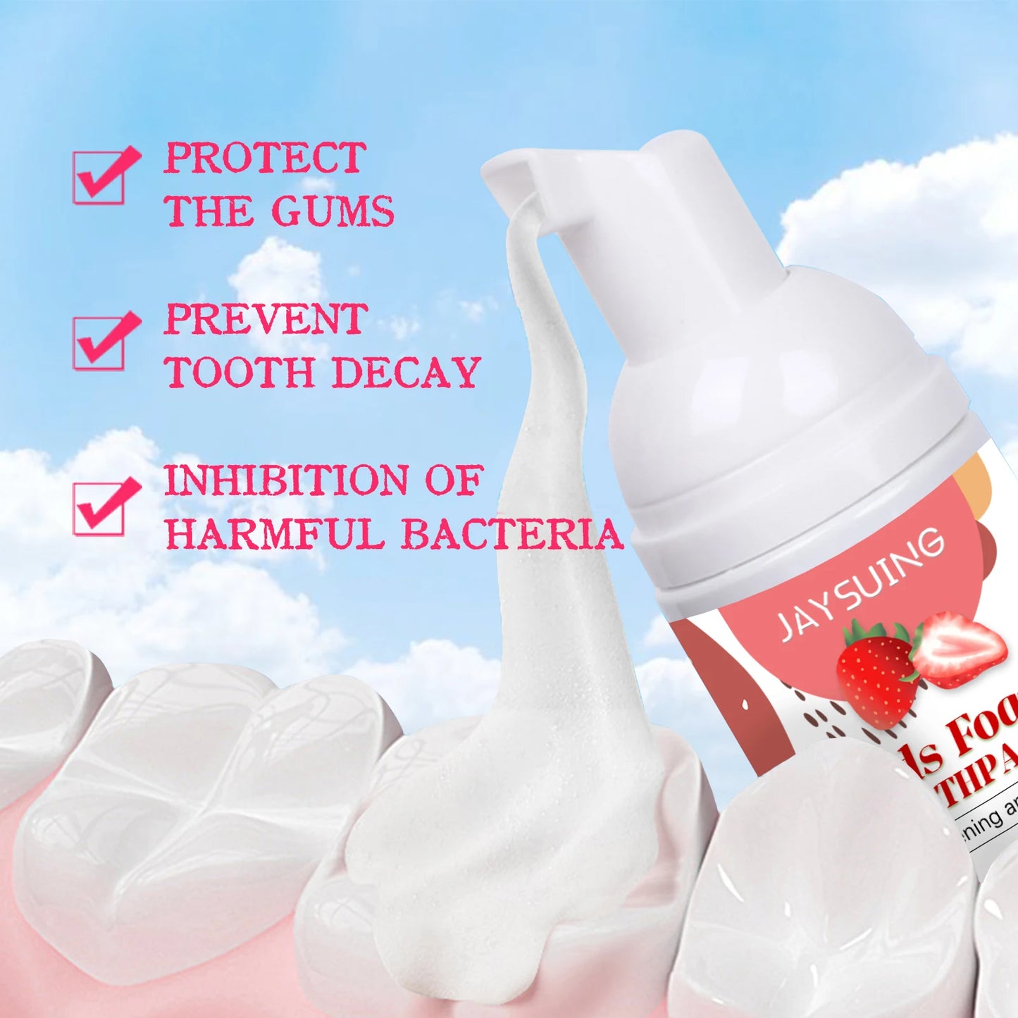 Children Toothpaste Probiotics Stain Removal Tooth Mousse Oral Cleaning Fruit Flavor Fresh Breath Kids Dental Care Toothpaste